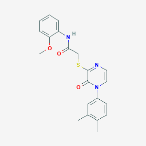 molecular formula C21H21N3O3S B6543554 2-{[4-(3,4-dimethylphenyl)-3-oxo-3,4-dihydropyrazin-2-yl]sulfanyl}-N-(2-methoxyphenyl)acetamide CAS No. 941882-35-5