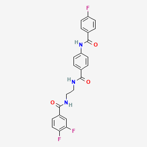 molecular formula C23H18F3N3O3 B6543559 N-[4-({2-[(3,4-difluorophenyl)formamido]ethyl}carbamoyl)phenyl]-4-fluorobenzamide CAS No. 1021207-10-2