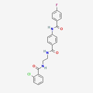 molecular formula C23H19ClFN3O3 B6543560 N-[4-({2-[(2-chlorophenyl)formamido]ethyl}carbamoyl)phenyl]-4-fluorobenzamide CAS No. 1021220-25-6