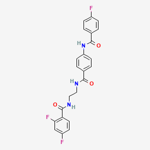 molecular formula C23H18F3N3O3 B6543566 N-[4-({2-[(2,4-difluorophenyl)formamido]ethyl}carbamoyl)phenyl]-4-fluorobenzamide CAS No. 1021220-29-0
