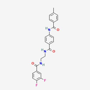 molecular formula C24H21F2N3O3 B6543576 N-[4-({2-[(3,4-difluorophenyl)formamido]ethyl}carbamoyl)phenyl]-4-methylbenzamide CAS No. 1040674-99-4