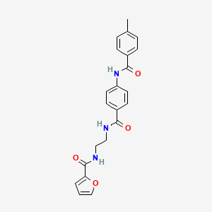 molecular formula C22H21N3O4 B6543582 N-[4-({2-[(furan-2-yl)formamido]ethyl}carbamoyl)phenyl]-4-methylbenzamide CAS No. 1021207-22-6