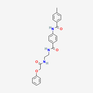 molecular formula C25H25N3O4 B6543585 4-methyl-N-(4-{[2-(2-phenoxyacetamido)ethyl]carbamoyl}phenyl)benzamide CAS No. 1021220-41-6