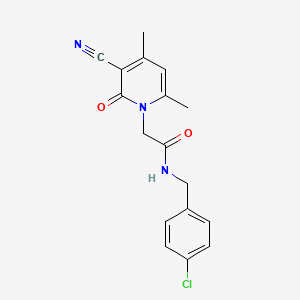 molecular formula C17H16ClN3O2 B6543594 N-[(4-chlorophenyl)methyl]-2-(3-cyano-4,6-dimethyl-2-oxo-1,2-dihydropyridin-1-yl)acetamide CAS No. 932338-31-3