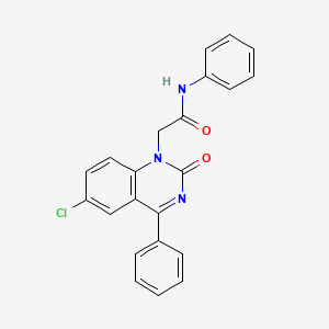molecular formula C22H16ClN3O2 B6543599 2-(6-chloro-2-oxo-4-phenyl-1,2-dihydroquinazolin-1-yl)-N-phenylacetamide CAS No. 932452-42-1