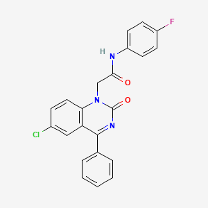 2-(6-chloro-2-oxo-4-phenyl-1,2-dihydroquinazolin-1-yl)-N-(4-fluorophenyl)acetamide