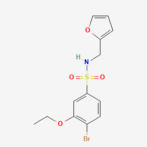molecular formula C13H14BrNO4S B6543625 4-bromo-3-ethoxy-N-[(furan-2-yl)methyl]benzene-1-sulfonamide CAS No. 898653-74-2