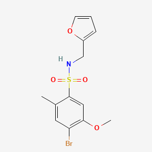 molecular formula C13H14BrNO4S B6543629 4-bromo-N-[(furan-2-yl)methyl]-5-methoxy-2-methylbenzene-1-sulfonamide CAS No. 898655-38-4