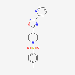 molecular formula C19H20N4O3S B6543642 2-{5-[1-(4-methylbenzenesulfonyl)piperidin-4-yl]-1,2,4-oxadiazol-3-yl}pyridine CAS No. 1003787-29-8