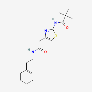 molecular formula C18H27N3O2S B6543659 N-[4-({[2-(cyclohex-1-en-1-yl)ethyl]carbamoyl}methyl)-1,3-thiazol-2-yl]-2,2-dimethylpropanamide CAS No. 921877-05-6