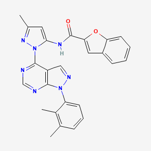 molecular formula C26H21N7O2 B6543663 N-{1-[1-(2,3-dimethylphenyl)-1H-pyrazolo[3,4-d]pyrimidin-4-yl]-3-methyl-1H-pyrazol-5-yl}-1-benzofuran-2-carboxamide CAS No. 1006275-67-7