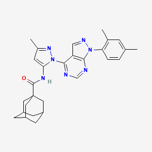 molecular formula C28H31N7O B6543665 N-{1-[1-(2,4-dimethylphenyl)-1H-pyrazolo[3,4-d]pyrimidin-4-yl]-3-methyl-1H-pyrazol-5-yl}adamantane-1-carboxamide CAS No. 1005975-83-6