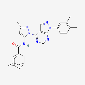 molecular formula C28H31N7O B6543672 N-{1-[1-(3,4-dimethylphenyl)-1H-pyrazolo[3,4-d]pyrimidin-4-yl]-3-methyl-1H-pyrazol-5-yl}adamantane-1-carboxamide CAS No. 1006277-43-5