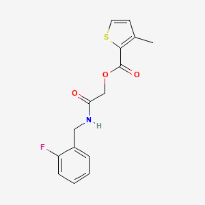 molecular formula C15H14FNO3S B6543717 {[(2-fluorophenyl)methyl]carbamoyl}methyl 3-methylthiophene-2-carboxylate CAS No. 1291853-77-4