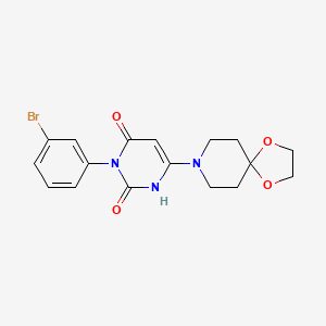 3-(3-bromophenyl)-6-{1,4-dioxa-8-azaspiro[4.5]decan-8-yl}-1,2,3,4-tetrahydropyrimidine-2,4-dione