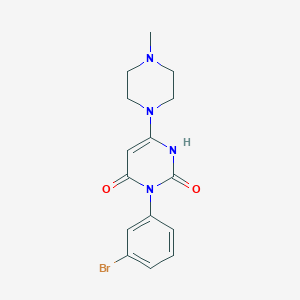 molecular formula C15H17BrN4O2 B6543749 3-(3-bromophenyl)-6-(4-methylpiperazin-1-yl)-1,2,3,4-tetrahydropyrimidine-2,4-dione CAS No. 906153-69-3