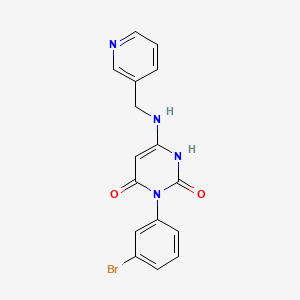 molecular formula C16H13BrN4O2 B6543761 3-(3-bromophenyl)-6-{[(pyridin-3-yl)methyl]amino}-1,2,3,4-tetrahydropyrimidine-2,4-dione CAS No. 904275-53-2