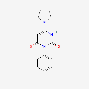 molecular formula C15H17N3O2 B6543773 3-(4-methylphenyl)-6-(pyrrolidin-1-yl)-1,2,3,4-tetrahydropyrimidine-2,4-dione CAS No. 903319-37-9