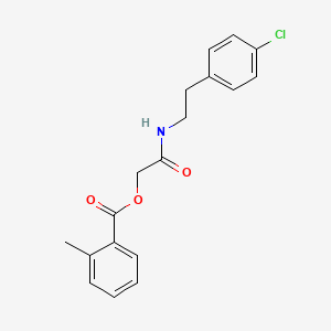 molecular formula C18H18ClNO3 B6543780 {[2-(4-chlorophenyl)ethyl]carbamoyl}methyl 2-methylbenzoate CAS No. 1004482-42-1