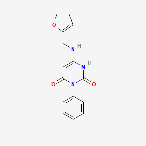 molecular formula C16H15N3O3 B6543788 6-{[(furan-2-yl)methyl]amino}-3-(4-methylphenyl)-1,2,3,4-tetrahydropyrimidine-2,4-dione CAS No. 903350-21-0