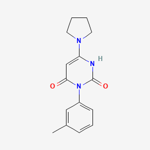 molecular formula C15H17N3O2 B6543801 3-(3-methylphenyl)-6-(pyrrolidin-1-yl)-1,2,3,4-tetrahydropyrimidine-2,4-dione CAS No. 903350-27-6