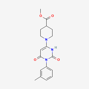 molecular formula C18H21N3O4 B6543807 methyl 1-[1-(3-methylphenyl)-2,6-dioxo-1,2,3,6-tetrahydropyrimidin-4-yl]piperidine-4-carboxylate CAS No. 906153-75-1