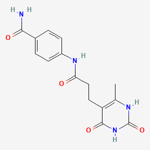 4-[3-(6-methyl-2,4-dioxo-1,2,3,4-tetrahydropyrimidin-5-yl)propanamido]benzamide