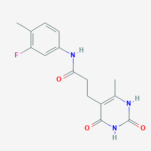 molecular formula C15H16FN3O3 B6543869 N-(3-fluoro-4-methylphenyl)-3-(6-methyl-2,4-dioxo-1,2,3,4-tetrahydropyrimidin-5-yl)propanamide CAS No. 1105229-51-3