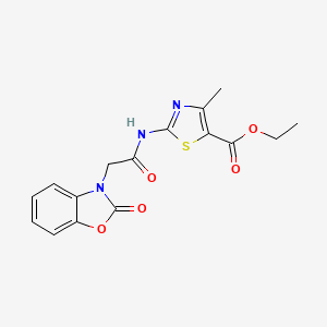 molecular formula C16H15N3O5S B6543898 ethyl 4-methyl-2-[2-(2-oxo-2,3-dihydro-1,3-benzoxazol-3-yl)acetamido]-1,3-thiazole-5-carboxylate CAS No. 1207047-37-7
