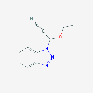 molecular formula C11H11N3O B065439 1-(1-乙氧基-2-炔丙基)-1H-苯并三唑 CAS No. 171815-58-0