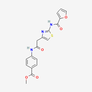 molecular formula C18H15N3O5S B6543909 methyl 4-{2-[2-(furan-2-amido)-1,3-thiazol-4-yl]acetamido}benzoate CAS No. 921820-08-8