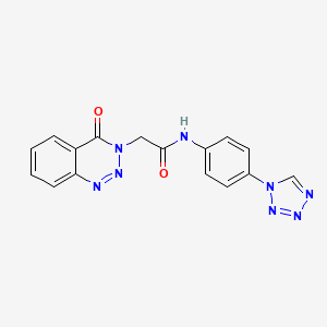 molecular formula C16H12N8O2 B6543914 2-(4-oxo-3,4-dihydro-1,2,3-benzotriazin-3-yl)-N-[4-(1H-1,2,3,4-tetrazol-1-yl)phenyl]acetamide CAS No. 1207059-08-2