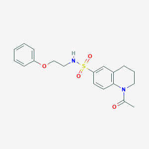 molecular formula C19H22N2O4S B6543917 1-acetyl-N-(2-phenoxyethyl)-1,2,3,4-tetrahydroquinoline-6-sulfonamide CAS No. 1105234-51-2