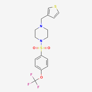 molecular formula C16H17F3N2O3S2 B6543918 1-[(thiophen-3-yl)methyl]-4-[4-(trifluoromethoxy)benzenesulfonyl]piperazine CAS No. 1251706-41-8