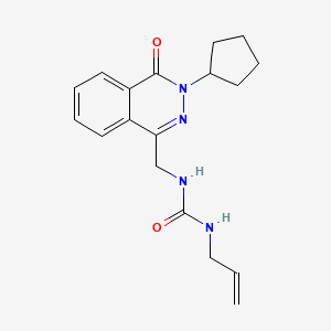 molecular formula C18H22N4O2 B6543960 1-[(3-cyclopentyl-4-oxo-3,4-dihydrophthalazin-1-yl)methyl]-3-(prop-2-en-1-yl)urea CAS No. 1705360-36-6