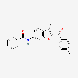 molecular formula C24H19NO3 B6543996 N-[3-methyl-2-(4-methylbenzoyl)-1-benzofuran-6-yl]benzamide CAS No. 929412-23-7