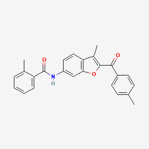 molecular formula C25H21NO3 B6543998 2-methyl-N-[3-methyl-2-(4-methylbenzoyl)-1-benzofuran-6-yl]benzamide CAS No. 929371-66-4