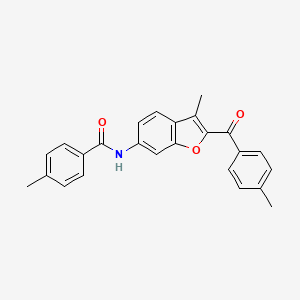 molecular formula C25H21NO3 B6544001 4-methyl-N-[3-methyl-2-(4-methylbenzoyl)-1-benzofuran-6-yl]benzamide CAS No. 929504-27-8