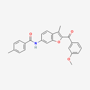 molecular formula C25H21NO4 B6544014 N-[2-(3-methoxybenzoyl)-3-methyl-1-benzofuran-6-yl]-4-methylbenzamide CAS No. 929412-80-6