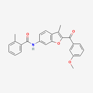 molecular formula C25H21NO4 B6544020 N-[2-(3-methoxybenzoyl)-3-methyl-1-benzofuran-6-yl]-2-methylbenzamide CAS No. 929471-70-5