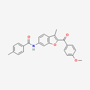 molecular formula C25H21NO4 B6544026 N-[2-(4-methoxybenzoyl)-3-methyl-1-benzofuran-6-yl]-4-methylbenzamide CAS No. 929452-37-9