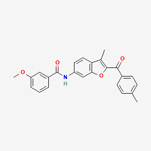 molecular formula C25H21NO4 B6544034 3-methoxy-N-[3-methyl-2-(4-methylbenzoyl)-1-benzofuran-6-yl]benzamide CAS No. 929371-63-1