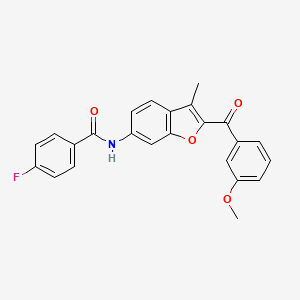 molecular formula C24H18FNO4 B6544037 4-fluoro-N-[2-(3-methoxybenzoyl)-3-methyl-1-benzofuran-6-yl]benzamide CAS No. 929504-81-4