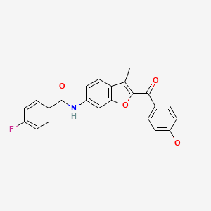 molecular formula C24H18FNO4 B6544042 4-fluoro-N-[2-(4-methoxybenzoyl)-3-methyl-1-benzofuran-6-yl]benzamide CAS No. 929390-79-4