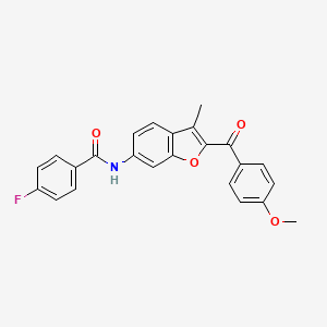 4-fluoro-N-[2-(4-methoxybenzoyl)-3-methyl-1-benzofuran-6-yl]benzamide