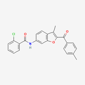 molecular formula C24H18ClNO3 B6544052 2-chloro-N-[3-methyl-2-(4-methylbenzoyl)-1-benzofuran-6-yl]benzamide CAS No. 929371-61-9