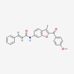 molecular formula C26H21NO4 B6544057 (2E)-N-[2-(4-methoxybenzoyl)-3-methyl-1-benzofuran-6-yl]-3-phenylprop-2-enamide CAS No. 929514-27-2