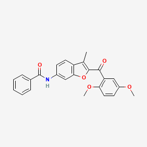 molecular formula C25H21NO5 B6544062 N-[2-(2,5-dimethoxybenzoyl)-3-methyl-1-benzofuran-6-yl]benzamide CAS No. 929412-31-7