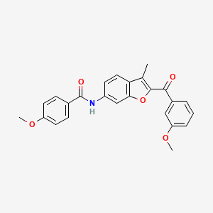 4-methoxy-N-[2-(3-methoxybenzoyl)-3-methyl-1-benzofuran-6-yl]benzamide
