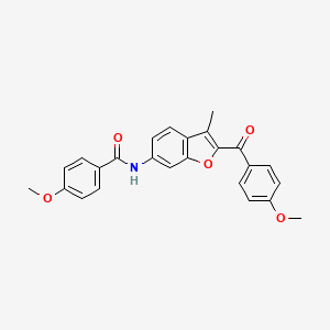 molecular formula C25H21NO5 B6544072 4-methoxy-N-[2-(4-methoxybenzoyl)-3-methyl-1-benzofuran-6-yl]benzamide CAS No. 929390-61-4